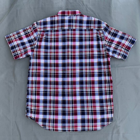 Old Navy Red Multicolor Plaid Button Down Shirt Men Size Large - Picture 7 of 13